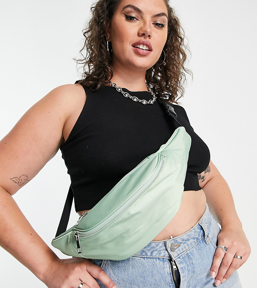 ASOS DESIGN Curve recycled polyester fanny pack in sage-Green