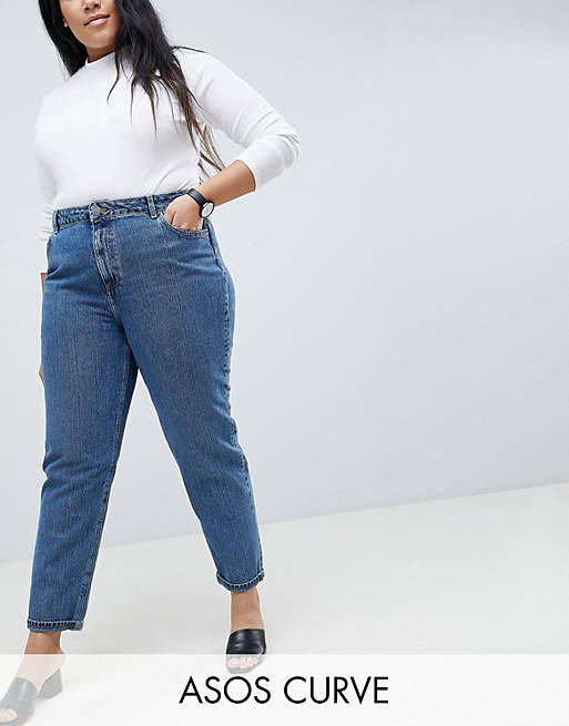 ASOS DESIGN Curve Recycled Ritson rigid mom jeans in nova rich vintage blue wash