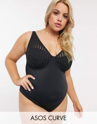 black cupped swimsuit