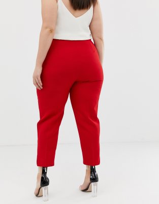 asos red trouser suit