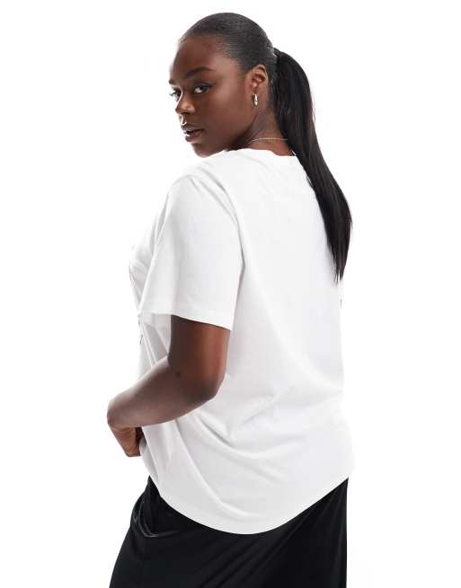 ASOS DESIGN Curve - Regular-fit T-shirt met grafische 'Move'-print in wit, 2 van 4