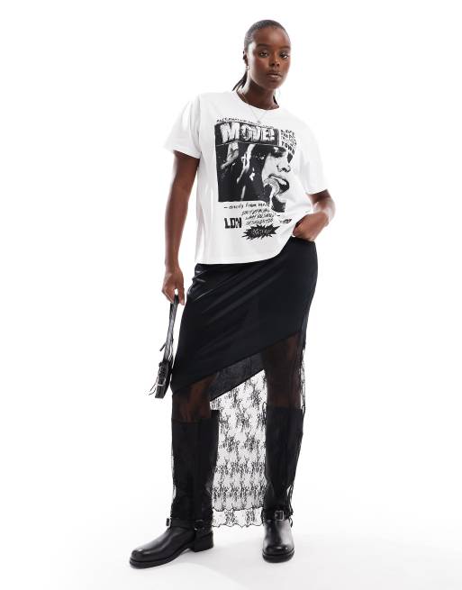 ASOS DESIGN Curve - Regular-fit T-shirt met grafische 'Move'-print in wit, 4 van 4