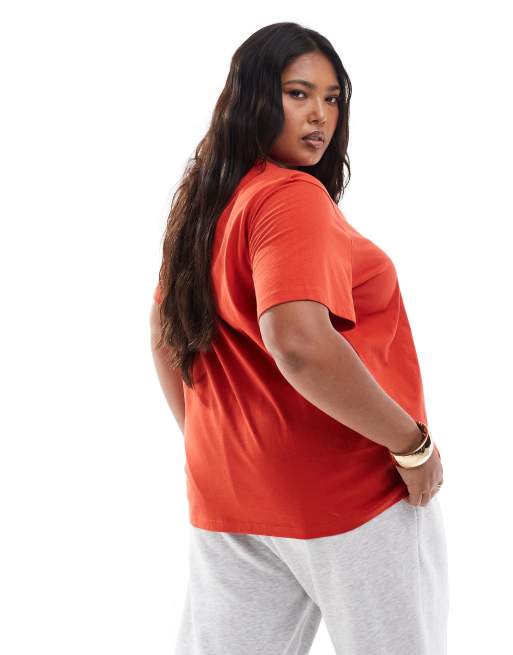 ASOS DESIGN Curve - Regular-fit T-shirt met New York-print in rood, 2 van 4