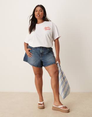 Asos Curve Asos Design Curve Regular Fit T-shirt With Cafe Lé Espresso Back Print Graphic