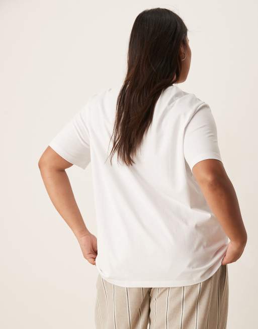 ASOS DESIGN Curve regular fit t-shirt with marilyn monroe license in white
