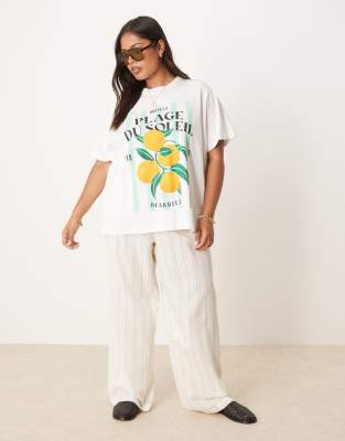 Asos Curve Asos Design Curve Regular Fit T-shirt With Orange Fruit Graphic