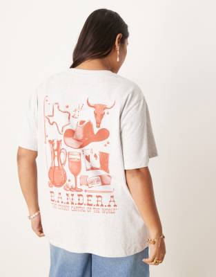 Asos Curve Asos Design Curve Regular Fit T-shirt With Rodeo Cowboy Graphic
