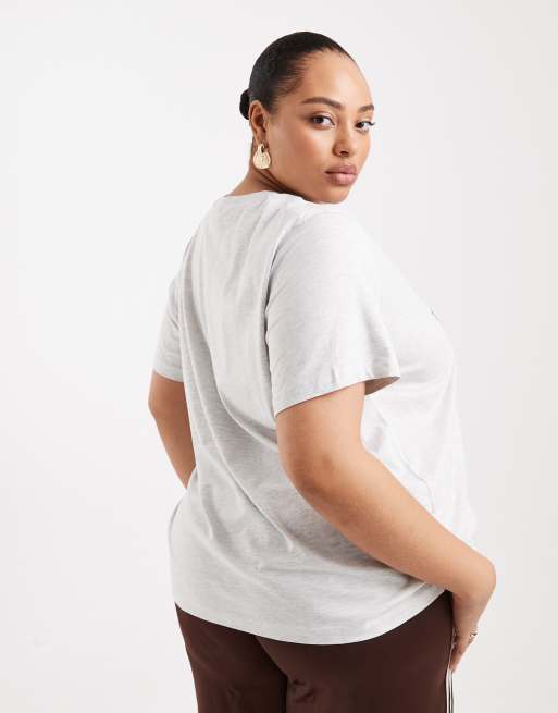 ASOS DESIGN Curve regular t-shirt with leopard graphic in ice marl, 4 of 4