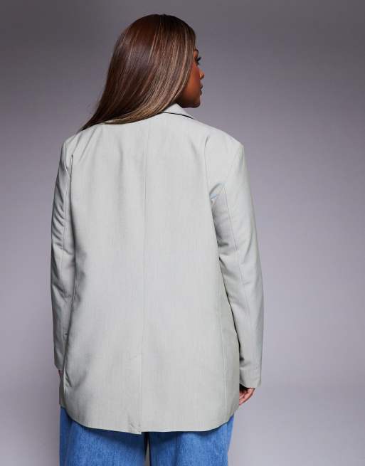 ASOS DESIGN Curve relaxed blazer in olive