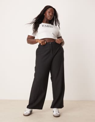 Asos Design Curve Relaxed Dad Pants In Black