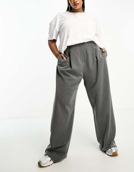 ASOS DESIGN Curve relaxed dad pants in grey