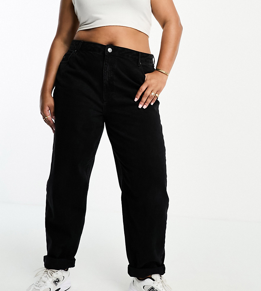 Asos Curve Asos Design Curve Relaxed Mom Jeans In Black