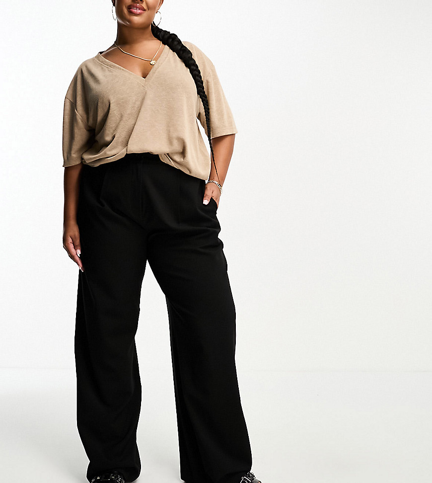 Asos Curve Asos Design Curve Relaxed Pants In Black