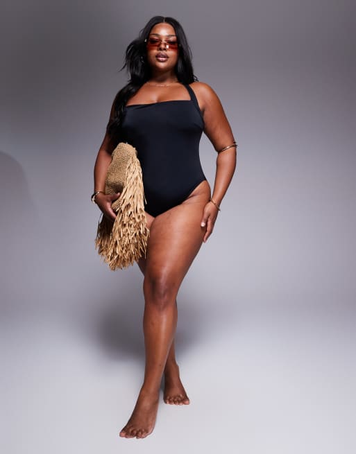 ASOS DESIGN Curve - Revenge - Maillot 1 pièce noué autour du cou - Noir, 3 de 4