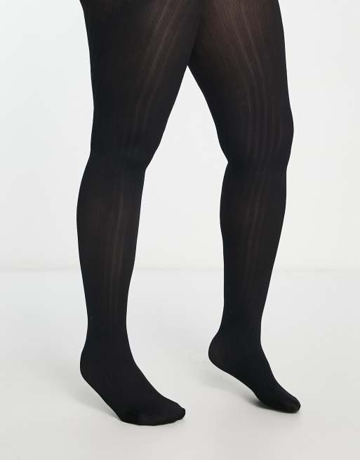 ASOS DESIGN mock over the knee tights with bum and tum support in black