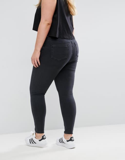 ASOS DESIGN Curve - Ridley - Jean skinny à taille haute - Noir délavé, 2 de 4