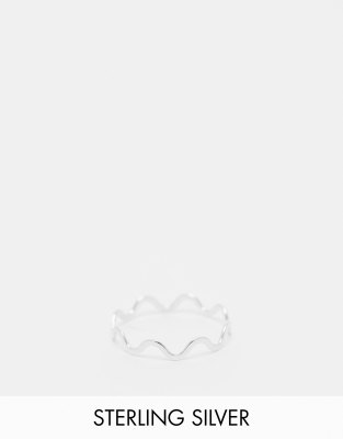 ASOS DESIGN Curve - Ring aus Sterlingsilber mit Wellendesign