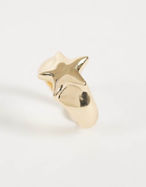 ASOS DESIGN Curve ring med stjärndesign i silverton, 2 av 3