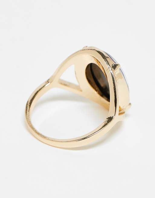ASOS DESIGN Curve - Ring met moodstone in goudkleur, 3 van 4