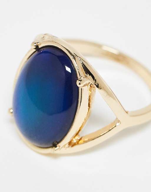 ASOS DESIGN Curve - Ring met moodstone in goudkleur, 4 van 4