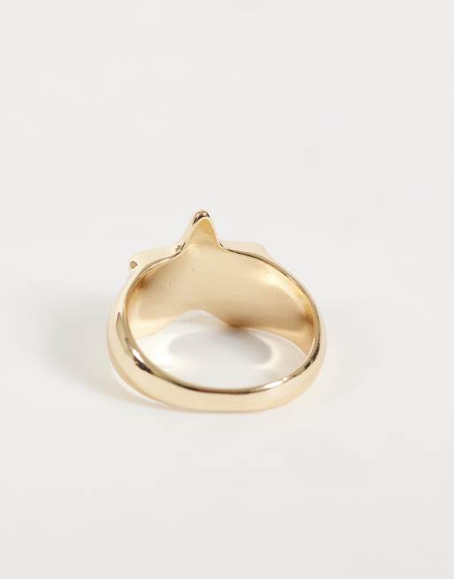 ASOS DESIGN Curve Ring mit Sternmotiv in geschmolzener Silberoptik, 3 von 3