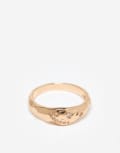 [ASOS Curve] ASOS DESIGN Curve ring with molten texture and cubic zirconia stones in gold tone XL GOLD
