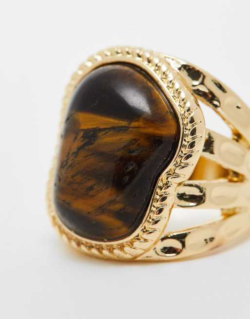 Tigers eye on sale stone ring