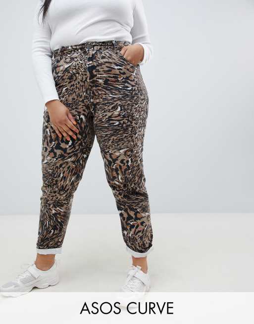 ASOS DESIGN Curve tights in leopard print