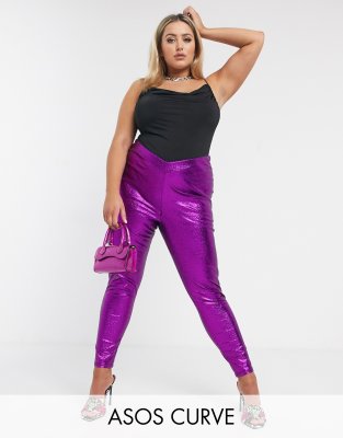 purple jeggings plus size