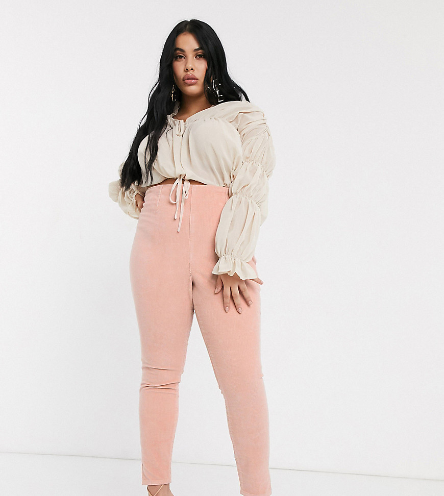 Plus-size jeans by ASOS DESIGN For your everyday thing High rise Split hem Skinny fit Tight cut, regular on the waist