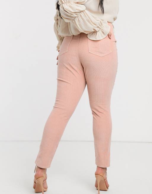 ASOS DESIGN Curve - Rivington - Jeggings a vita alta a coste rosa, 2 di 4