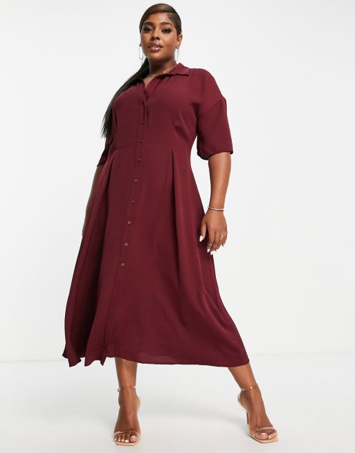 ASOS DESIGN Curve Robe chemise mi longue avec fermeture