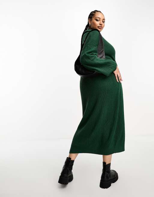 Robe longue vert foncé hot sale