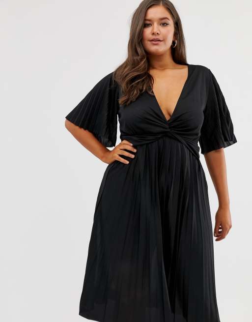 ASOS DESIGN Curve - Robe mi-longue kimono plissée avec détail torsadé, 4 de 4