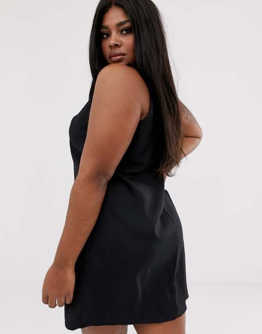 ASOS DESIGN Curve - Robe nuisette courte à fines bretelles - Noir, 2 de 4