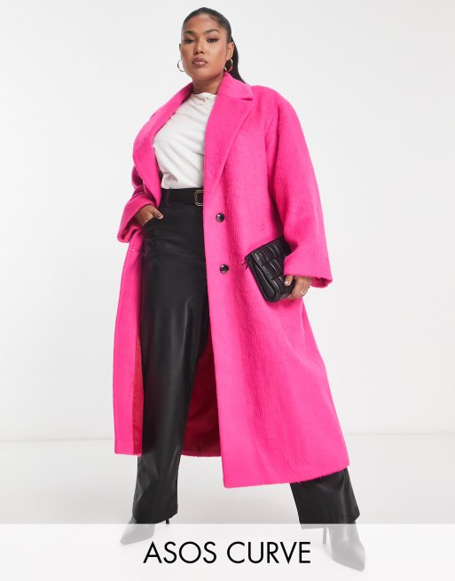 ASOS DESIGN Curve – Rosa borstad finkappa