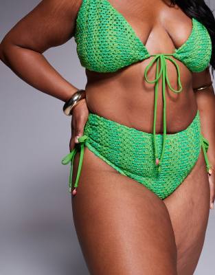 Asos Curve Asos Design Curve Rosie Charm Crochet High Waist Bikini Bottoms