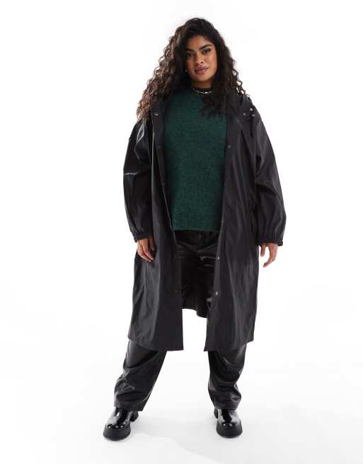 Black rubberised rain mac sale