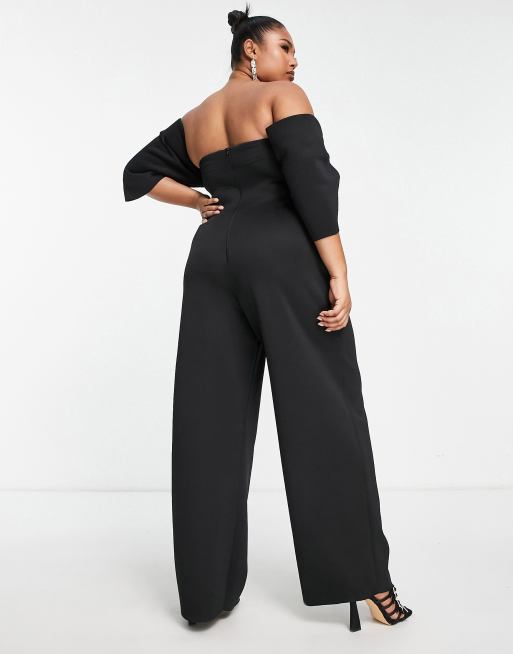 Asos curve black jumpsuit online