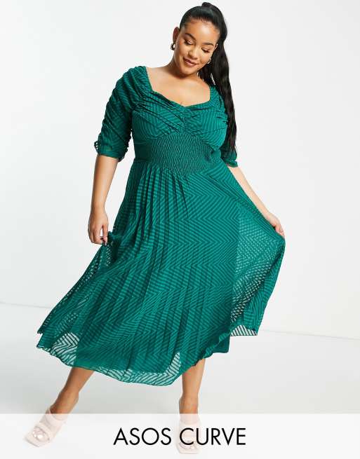 Asos plus size green cheap dress