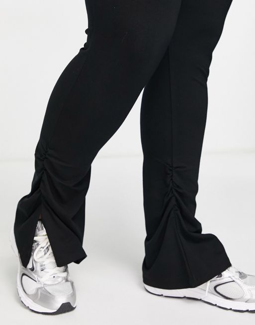 ASOS DESIGN legging with split hem in black