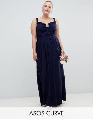 asos navy blue maxi dress