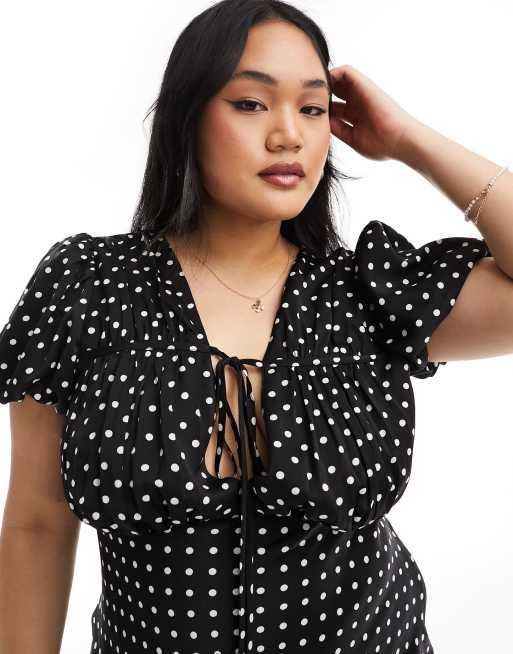 Asos curve polka dot dress on sale