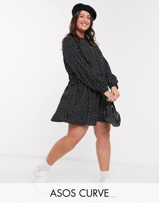 Asos curve polka dot dress sale