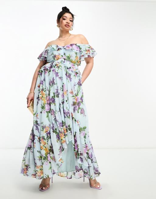 Cold shoulder high 2024 low maxi dress