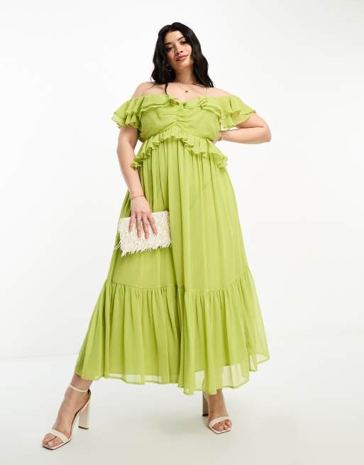 Plus size off the shoulder store midi dress