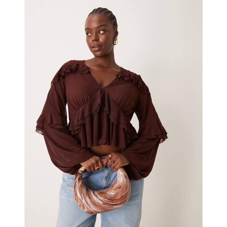 トップス deres half sleeve blouse chocolate Women's Summer Short Sleeve T Shirt Half Zipper Casual Tunic