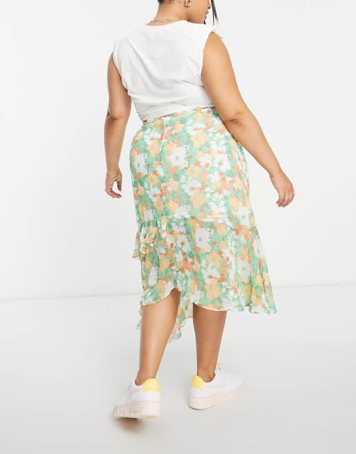 Light floral 2025 midi skirt