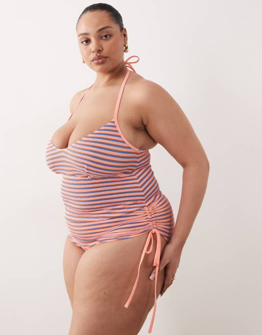 ASOS DESIGN Curve - Sally - Gestreepte bikini met textuur, 2 van 3