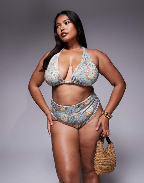 ASOS DESIGN Curve Sarah bikini in scarf print - view 1